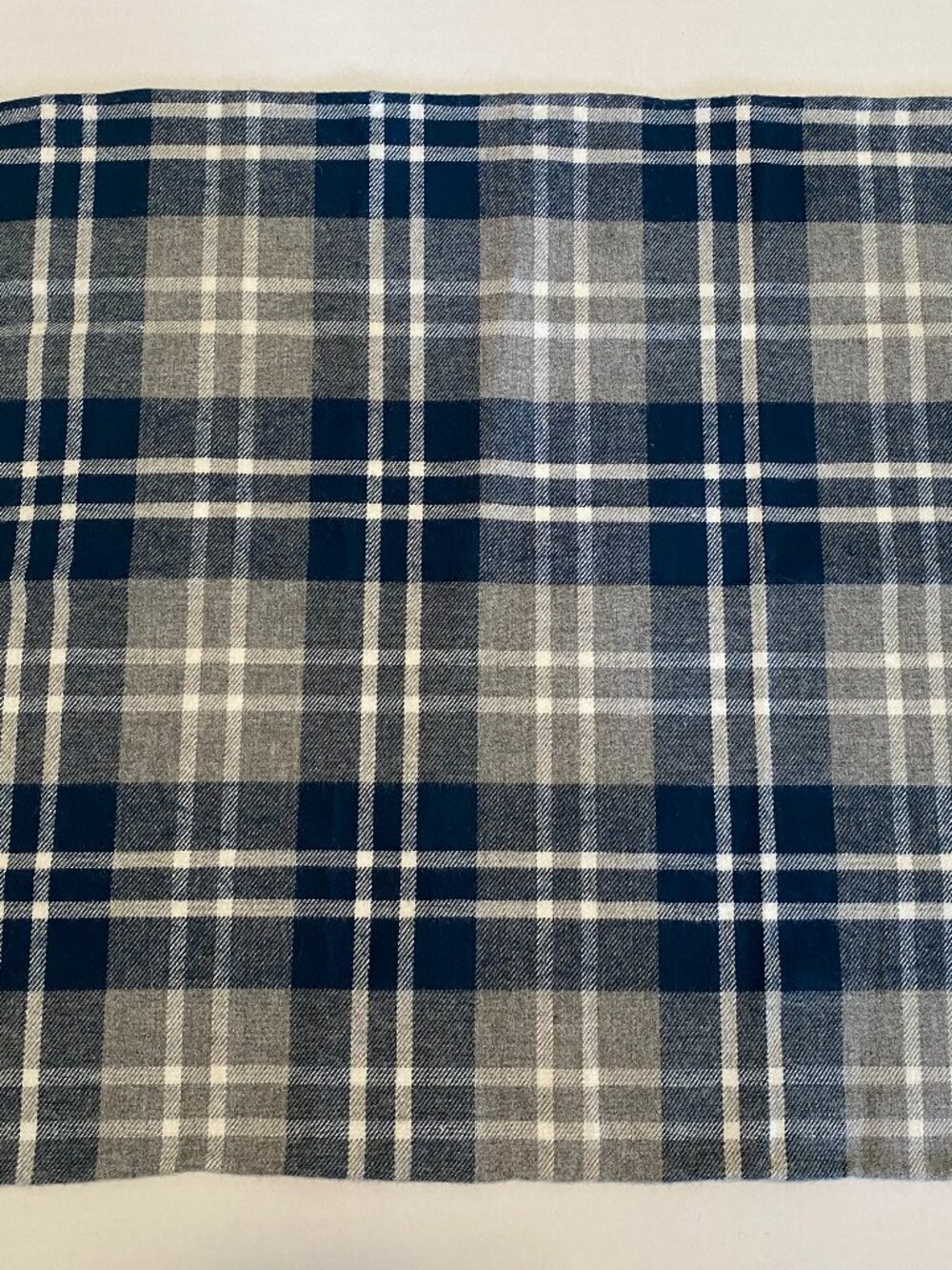 The Tie Bar Gray Dark Teal Plaid Cotton Pocket Square NWOT